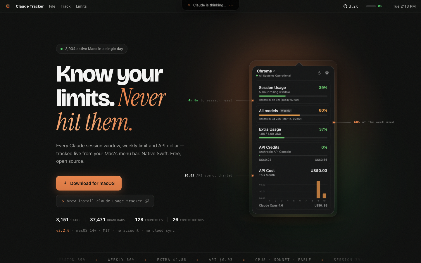 Yanked clone of claudetracker.com