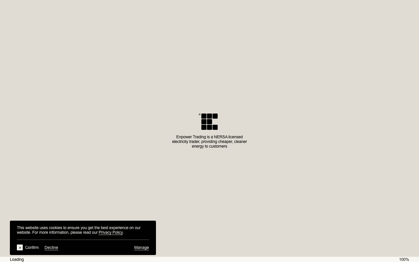 Original screenshot of enpowertrading.co.za