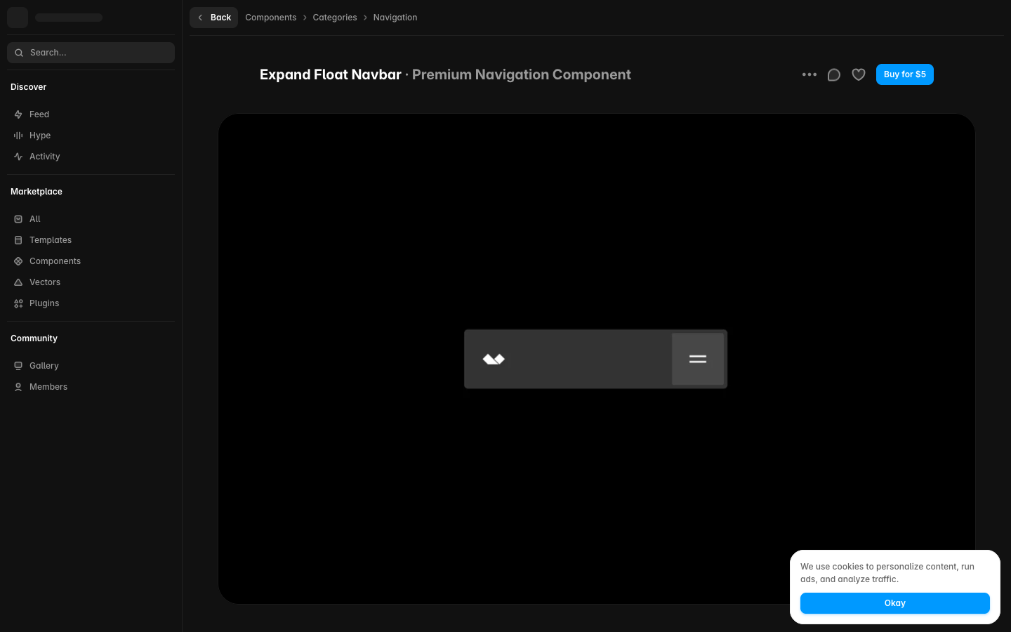 Original screenshot of Expand Float Navbar