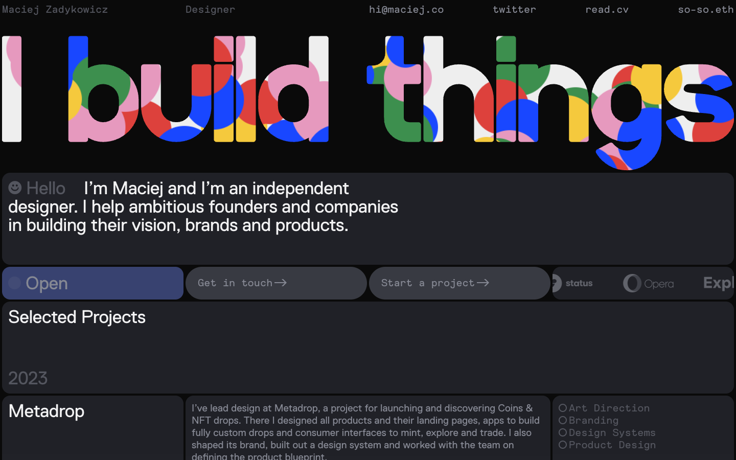 Original screenshot of maciej.co
